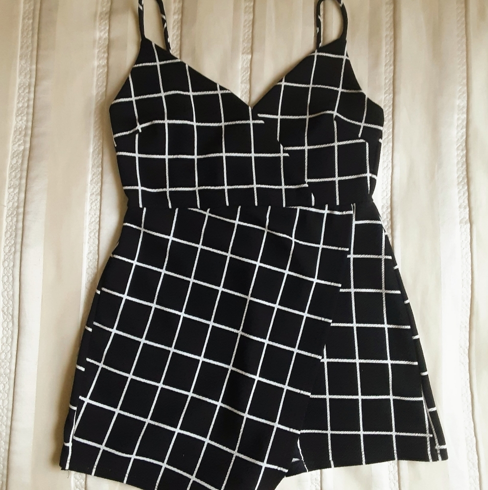 Skort Romper black & white  | Fashion Q